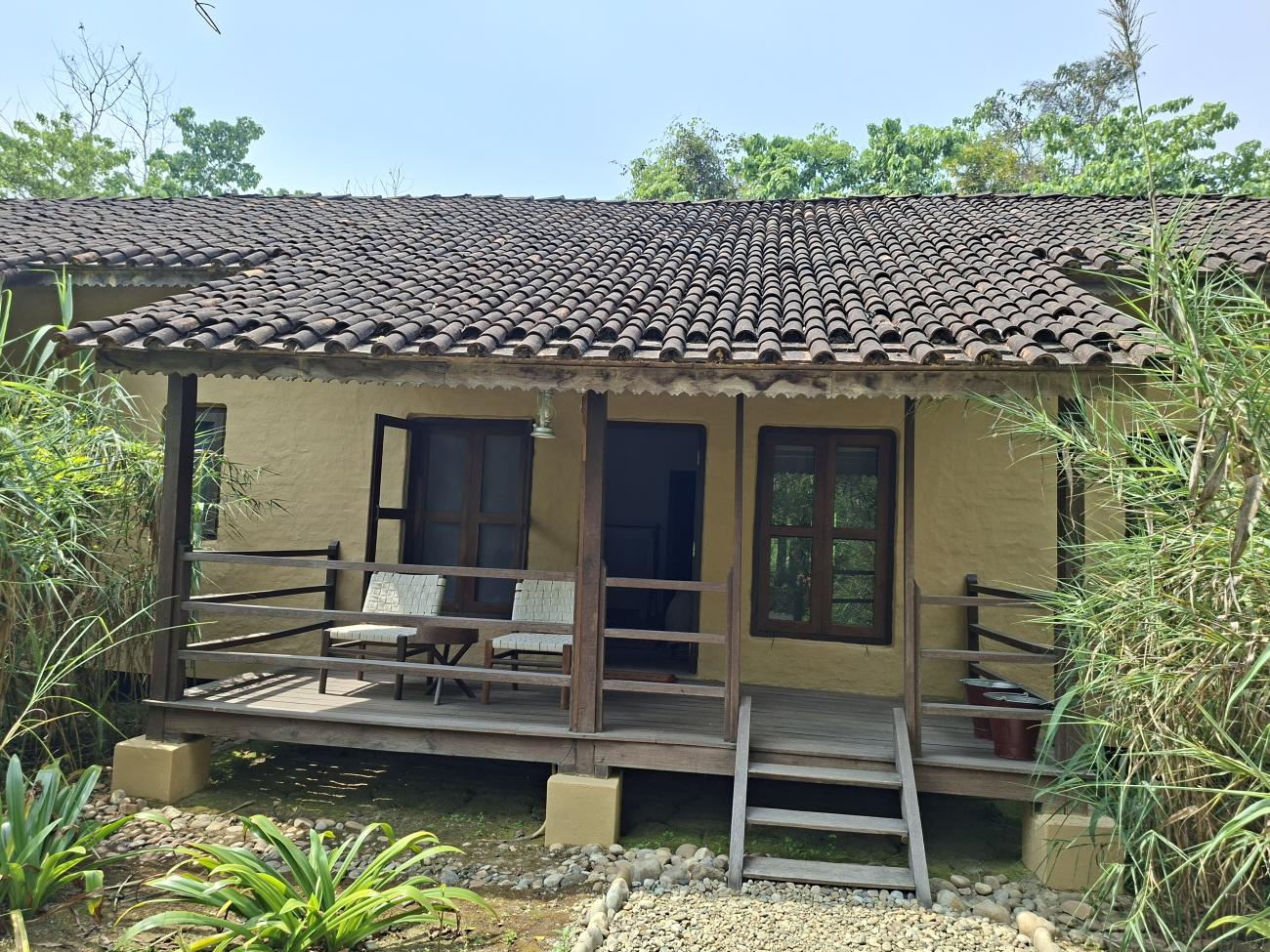 Exterior of a camp lodge in Nepal